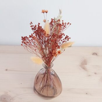 Bouquet avec vase Pascal en fleurs séchées terracotta